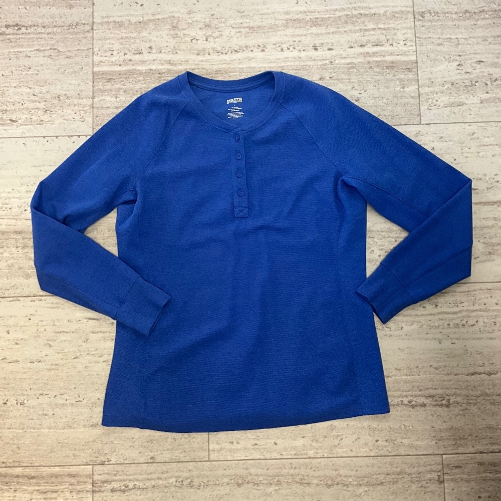 Duluth Trading Women’s Thermal Henley L Blue